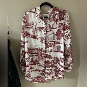 Zara toile satin button down